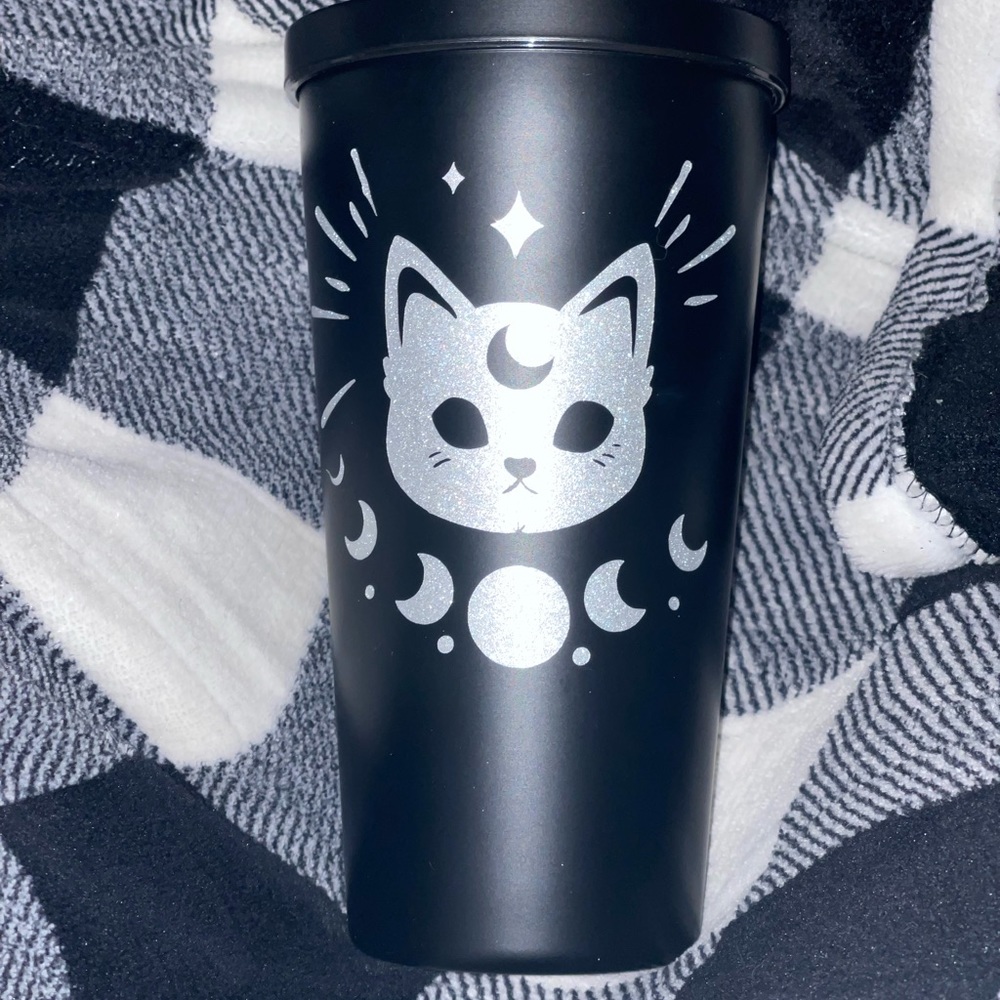 Lunar Cat Tumbler with Straw